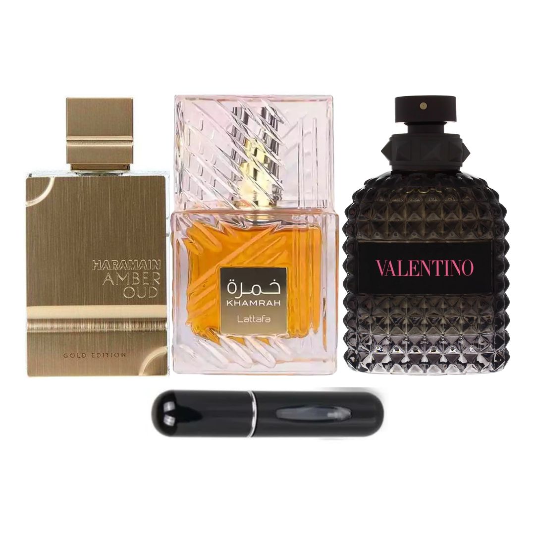 AMBER OUD+VALENTINOBORN+KHAMRAH + PERFUM